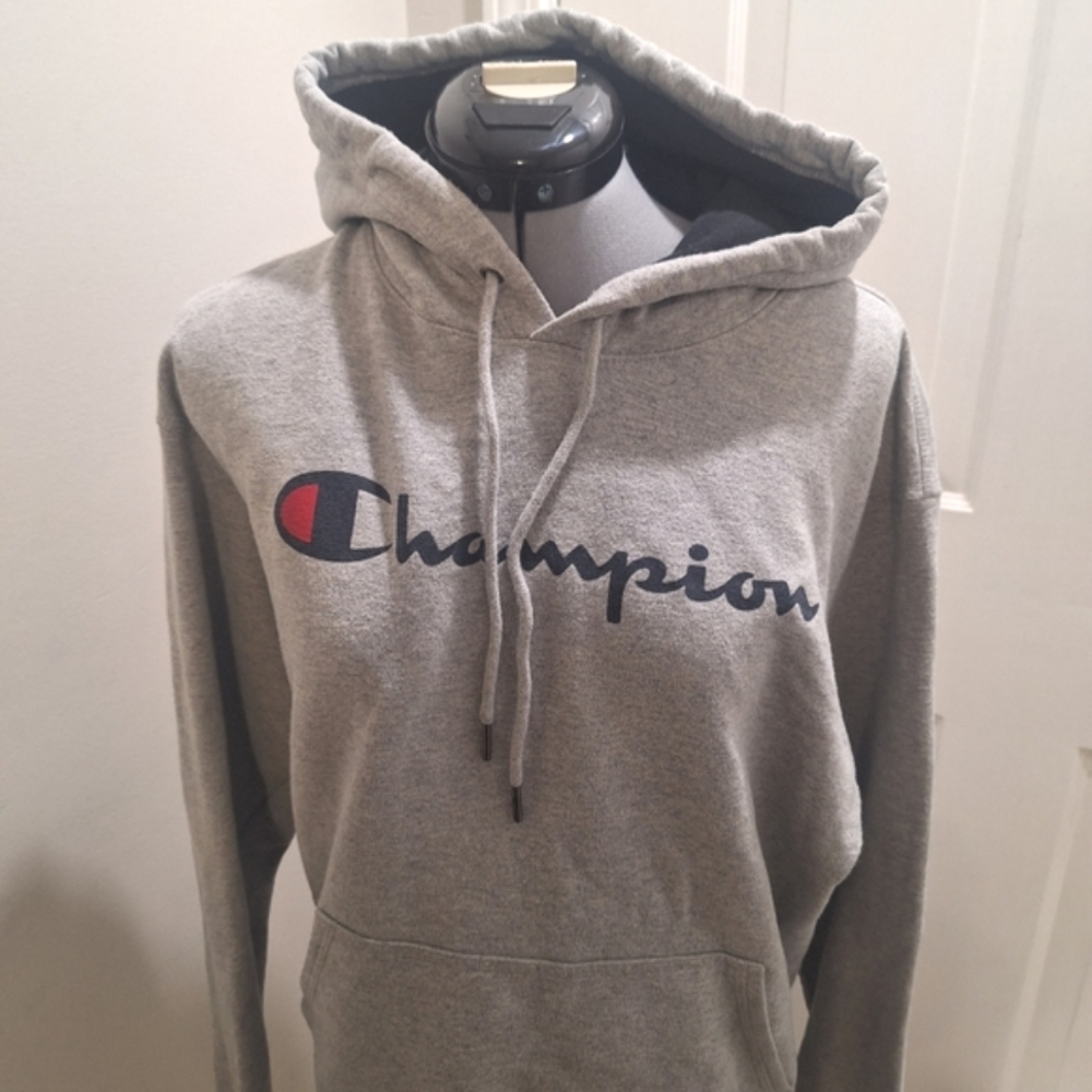 Champion Grey Sweatshirt Hooded Size Med - Picture 2 of 3